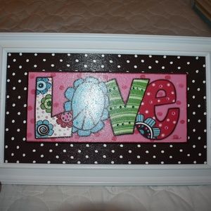 "LOVE" vintage wall sign